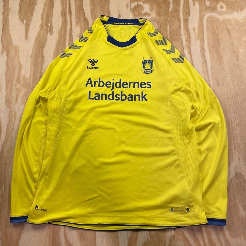 Hummel Brøndby IF 2018/19 Home Long Sleeve Soccer Jersey – Yellow – Men’s L
